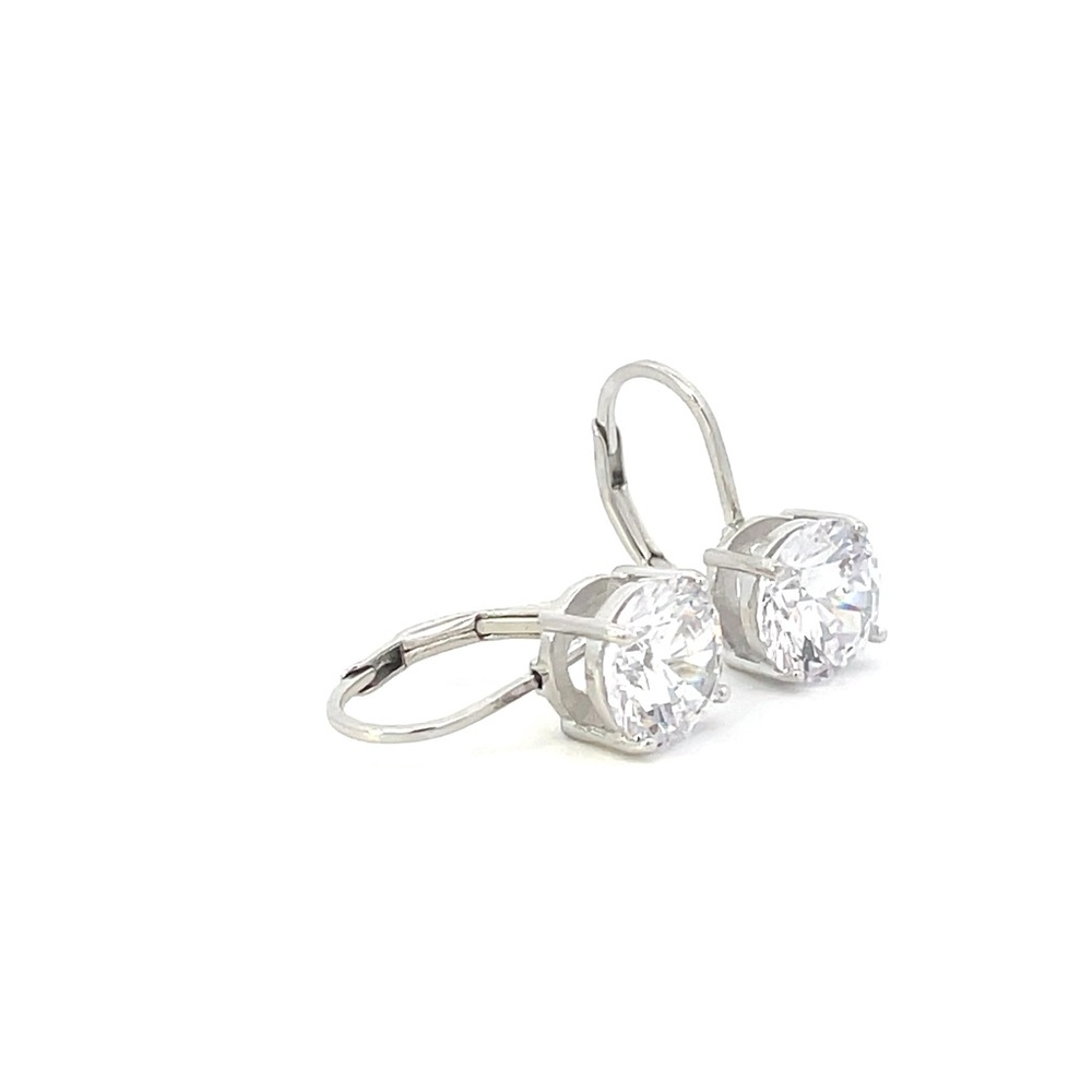 🍁New🍁 2ct (4tcw) Lever back Earrings -14k Gold or Rhodium over Sterling Silver - Picture 5 of 7